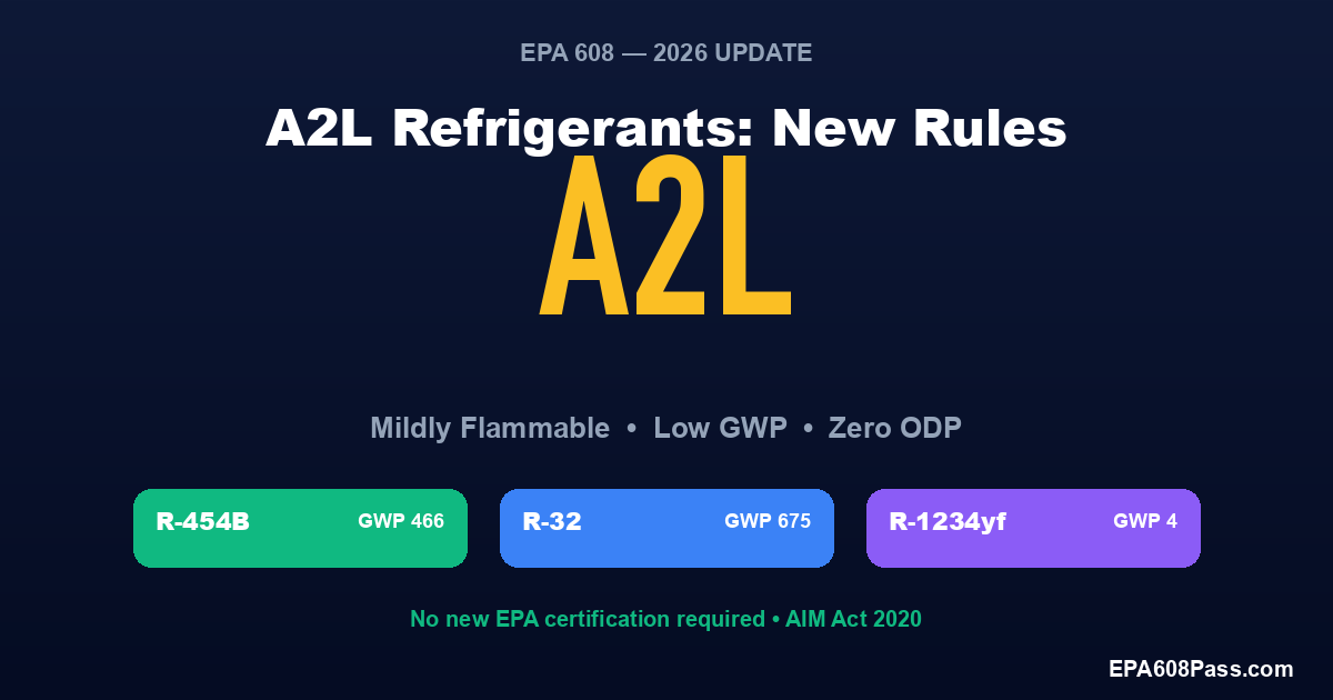 A2L Refrigerants & EPA 608: New 2026 Rules Explained